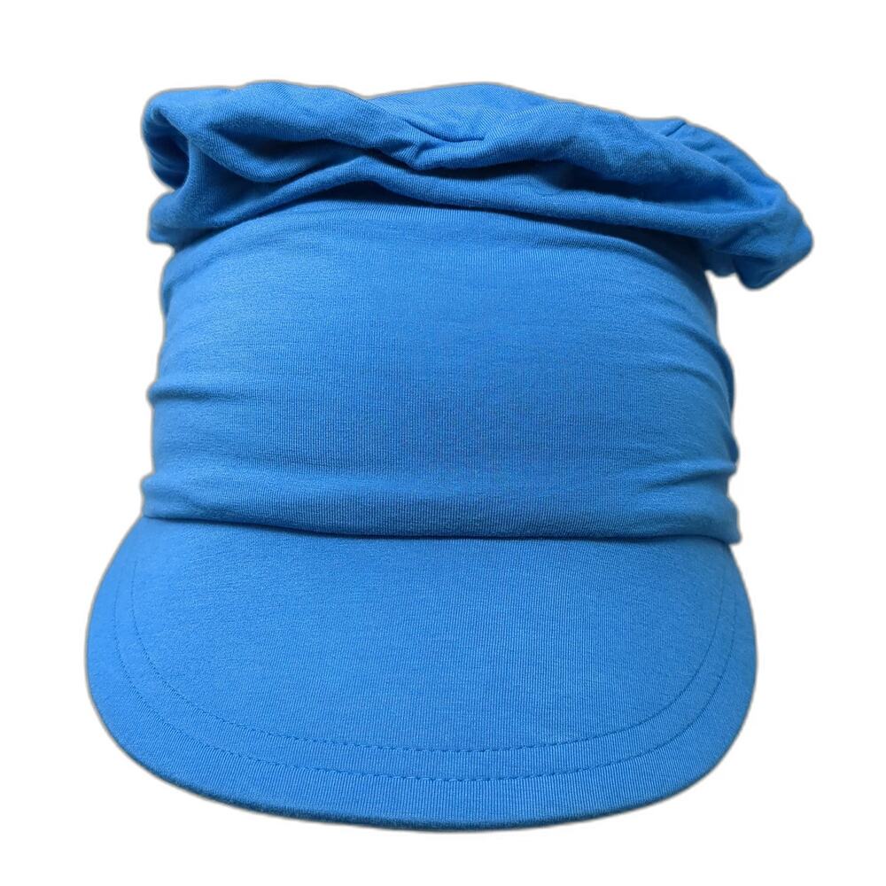 Cardani Baseball Cap Blue OSFM Bamboo Slouchy Turban Hat Elastic Soft Viscose